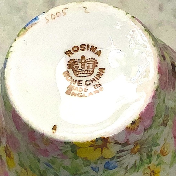 ROSINA-QUEENS CUP & SAUCER SET CHINTZ VINTAGE MADE IN ENGLAND BONE CHINE FLORAL - Picture 13 of 16